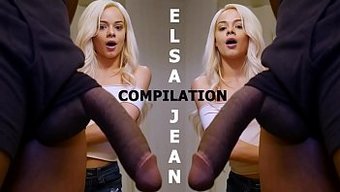 Sarışın Genç Elsa Jean Sıkı Amını Büyük Yarraklarla Dolduruyor