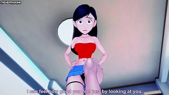 Güzel Genç Kız Violet Parr, Sıcak Bir Pov Sahnesinde.