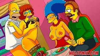 Çizgi Film Pornosu: Bir Çift, Simptoons'Ta Eşlerini Değiştiriyor