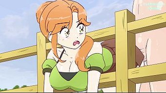 Porno Anime Çifti, Planlı Çit Tuzağından Sonra Sikişiyor.