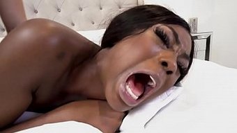 Ebony Bebek Sert Sikilirken Zevkle Çığlık Atıyor