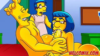 Hentai Barty, Simptoons Simpsons Porno Filminde Büyük Göğüslü Bir Anne Ile Seks Yapıyor