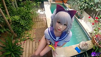 Cosplaying Bronya, Hentai Videosunda Spermlerle Doluyor