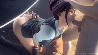Ince Fortnite Karakteri Anime Tarzında Yakın Çekim Bir Sakso Alıyor