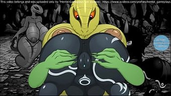 Kıvrımlı Hentai Kız, Yılan Zindanında Yalar Ve Siker